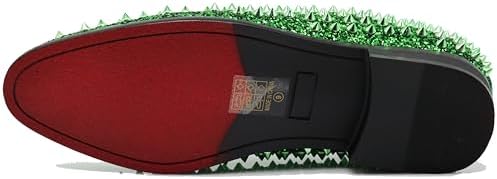Enzo Romeo Men's Vintage Spike Dress Loafers | Stylish Slip-On Tuxedo Shoes for Formal Events | Classic Fashion Footwear