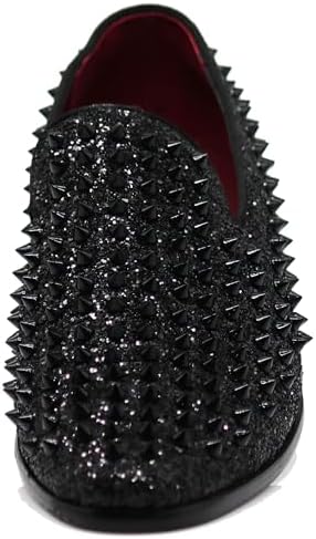Enzo Romeo Men's Vintage Spike Dress Loafers | Stylish Slip-On Tuxedo Shoes for Formal Events | Classic Fashion Footwear
