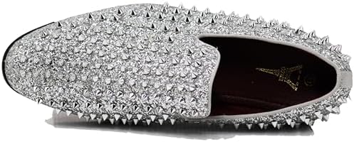 Enzo Romeo Men's Vintage Spike Dress Loafers | Stylish Slip-On Tuxedo Shoes for Formal Events | Classic Fashion Footwear