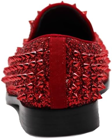 Enzo Romeo Men's Vintage Spike Dress Loafers | Stylish Slip-On Tuxedo Shoes for Formal Events | Classic Fashion Footwear