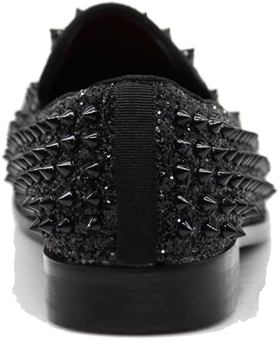 Enzo Romeo Men's Vintage Spike Dress Loafers | Stylish Slip-On Tuxedo Shoes for Formal Events | Classic Fashion Footwear