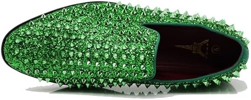 Enzo Romeo Men's Vintage Spike Dress Loafers | Stylish Slip-On Tuxedo Shoes for Formal Events | Classic Fashion Footwear