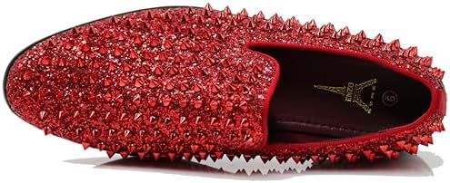 Enzo Romeo Men's Vintage Spike Dress Loafers | Stylish Slip-On Tuxedo Shoes for Formal Events | Classic Fashion Footwear