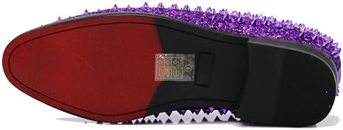 Enzo Romeo Men's Vintage Spike Dress Loafers | Stylish Slip-On Tuxedo Shoes for Formal Events | Classic Fashion Footwear