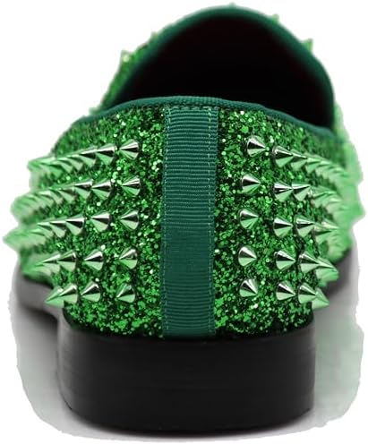 Enzo Romeo Men's Vintage Spike Dress Loafers | Stylish Slip-On Tuxedo Shoes for Formal Events | Classic Fashion Footwear