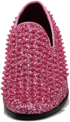 Enzo Romeo Men's Vintage Spike Dress Loafers | Stylish Slip-On Tuxedo Shoes for Formal Events | Classic Fashion Footwear