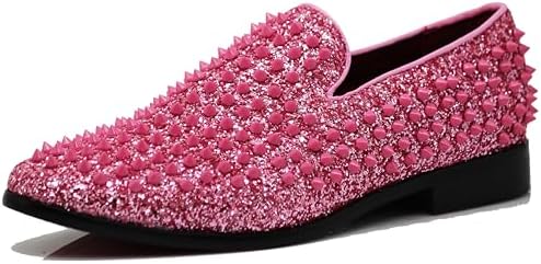 Enzo Romeo Men's Vintage Spike Dress Loafers | Stylish Slip-On Tuxedo Shoes for Formal Events | Classic Fashion Footwear