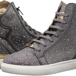 Enzo Romeo High Top Sneakers for Men | Stylish Crystal Shimmer Rhinestone Design | Perfect for Casual Outings | Comforta