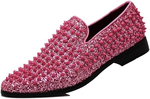 Enzo Romeo Men's Vintage Spike Dress Loafers | Stylish Slip-On Tuxedo Shoes for Formal Events | Classic Fashion Footwear